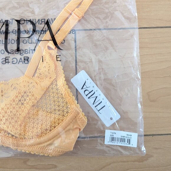 NWT Timpa Lingerie Alice Demi Bra (still in bag) 32B Marigold color - Picture 4 of 9